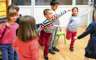 Students stretching