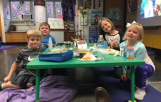 Students on flexible seating options