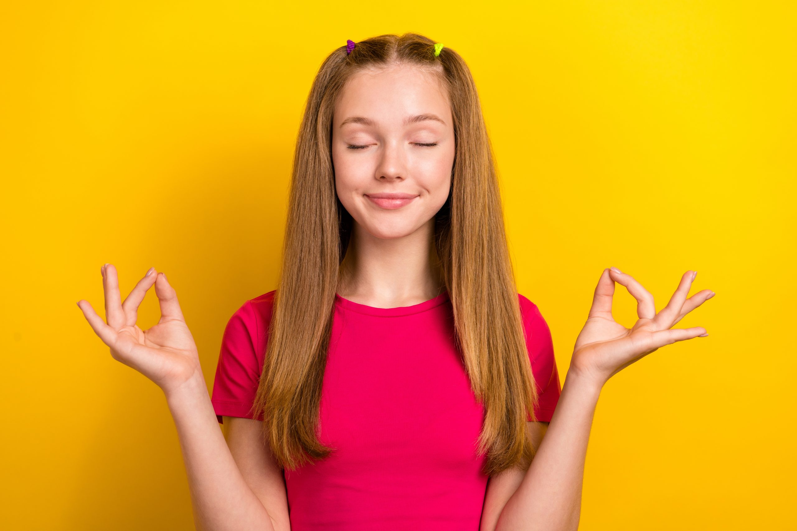 teen girl doing yoga pose